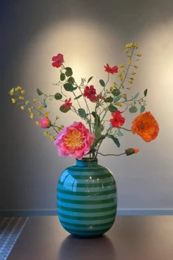 Pip Studio Große Vasen|Metall Vase Stripes 32cm Grün