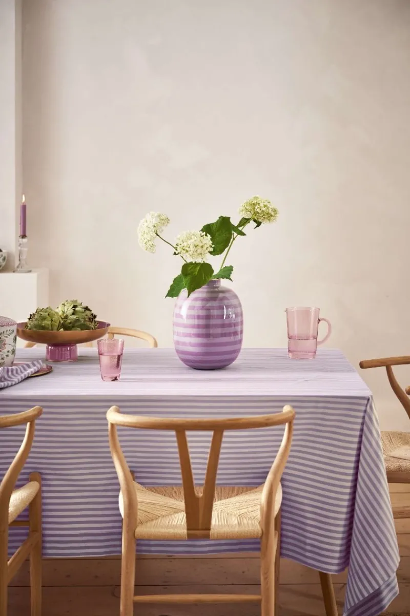 Pip Studio Große Vasen|Metall Vase Stripes Lila 32cm Violett