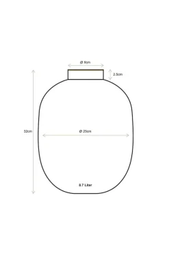 Pip Studio Große Vasen|Metall Vase Stripes Lila 32cm Violett