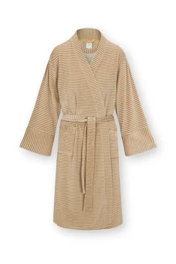 Pip Studio Kimonos|Bademäntel|Naomi Kimono Velvet Little Sumo Stripe Sand