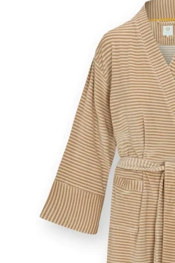Pip Studio Kimonos|Bademäntel|Naomi Kimono Velvet Little Sumo Stripe Sand