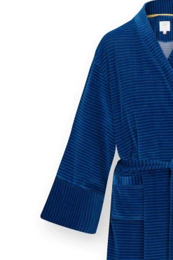 Pip Studio Kimonos|Bademäntel|Naomi Kimono Velvet Little Sumo Stripe Blau