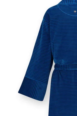 Pip Studio Kimonos|Bademäntel|Naomi Kimono Velvet Little Sumo Stripe Blau