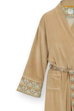 Pip Studio Kimonos|Bademäntel|Naomi Kimono Velvet Solid Sand