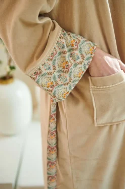 Pip Studio Kimonos|Bademäntel|Naomi Kimono Velvet Solid Sand