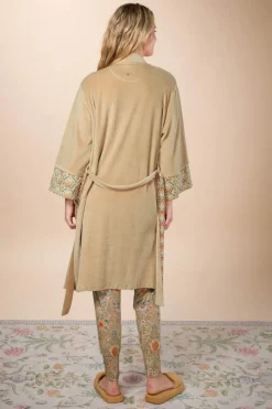 Pip Studio Kimonos|Bademäntel|Naomi Kimono Velvet Solid Sand