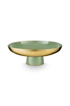 Pip Studio Schalen Und Tabletts|Niedriges Schale Metall Mittel 12.5cm Grün