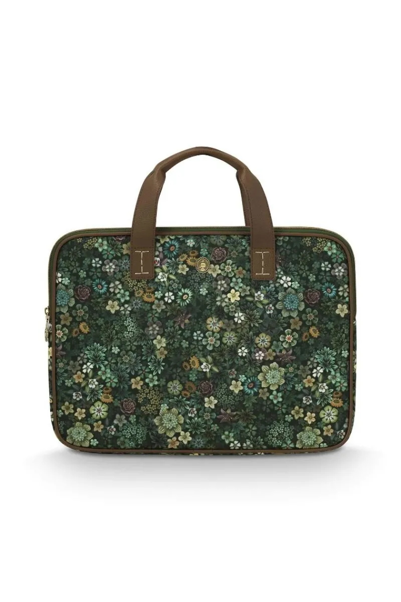 Pip Studio Taschen|Laptoptaschen|Olivia Laptoptasche Tutti i Fiori Grün
