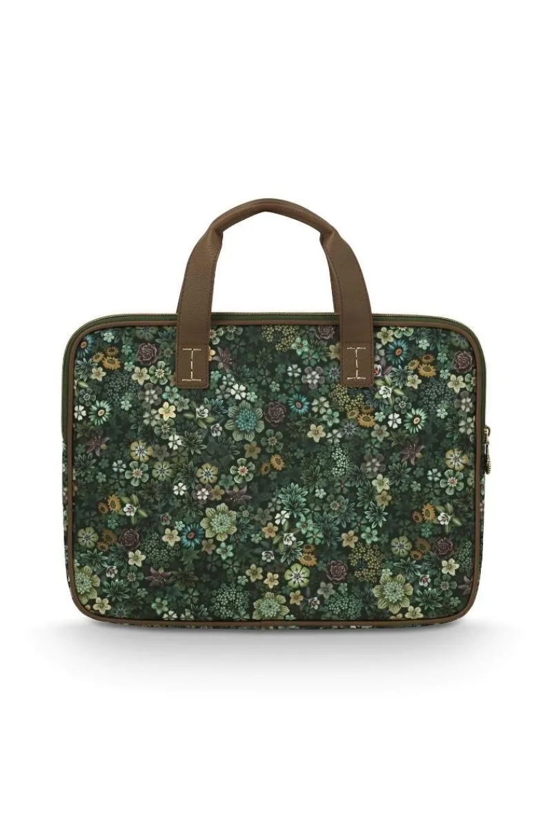 Pip Studio Taschen|Laptoptaschen|Olivia Laptoptasche Tutti i Fiori Grün
