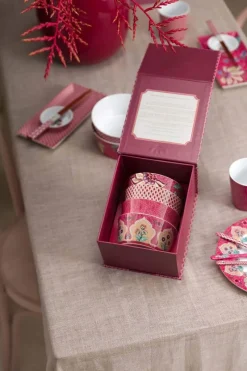 Pip Studio Porzellan Sets|Schalen|Oriental Flower Festival Set/4 Schalen Dunkel 12cm Rosa