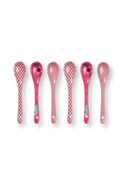 Pip Studio Besteck|Porzellan Sets|Oriental Flower Festival Set/6 Teelöffel Dunkel Rosa