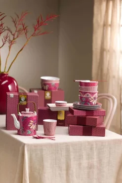 Pip Studio Besteck|Porzellan Sets|Oriental Flower Festival Set/6 Teelöffel Dunkel Rosa