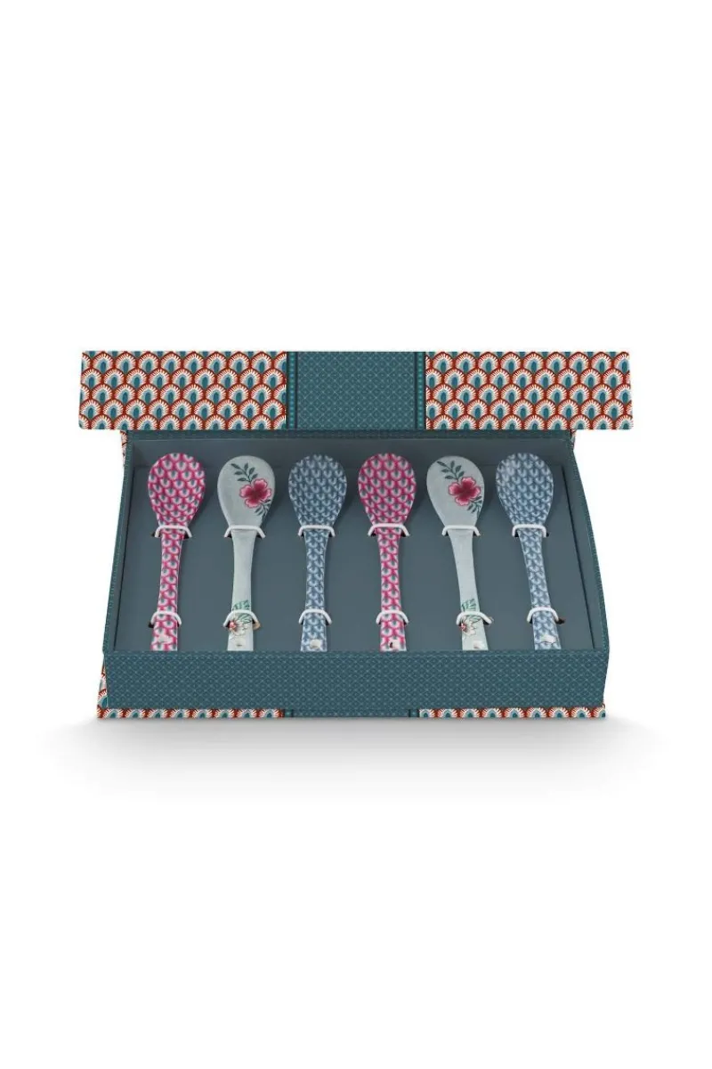 Pip Studio Besteck|Porzellan Sets|Oriental Flower Festival Set/6 Teelöffel Blau