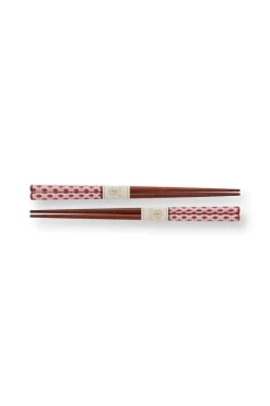 Pip Studio Porzellan Sets|Oriental Flower Festival Sushi Set Dunkel Rosa