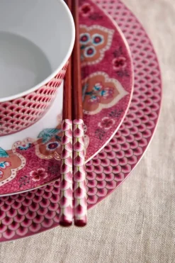 Pip Studio Porzellan Sets|Oriental Flower Festival Sushi Set Dunkel Rosa