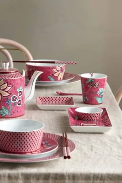 Pip Studio Porzellan Sets|Oriental Flower Festival Sushi Set Dunkel Rosa