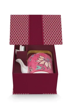 Pip Studio Porzellan Sets|Teekannen|Oriental Flower Festival Teekanne Dunkel Medium Rosa