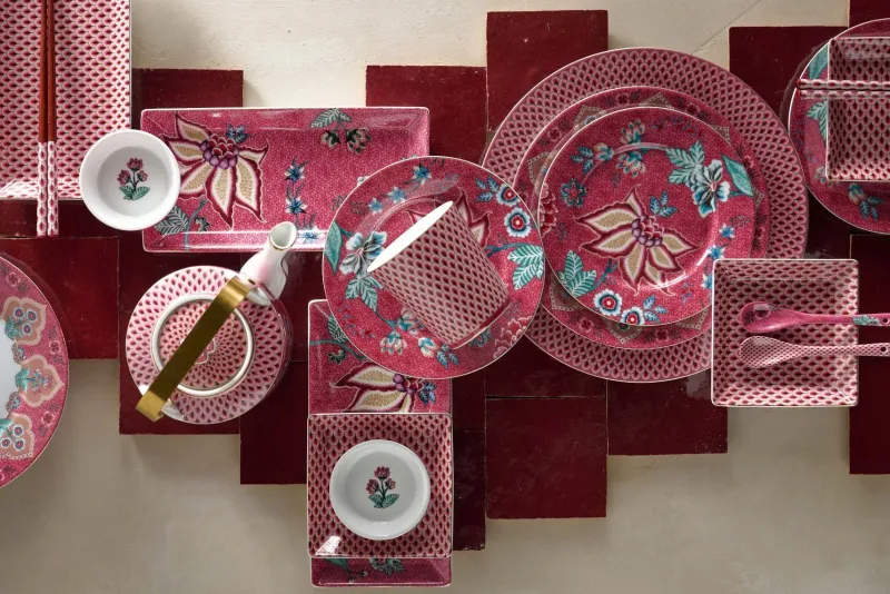 Pip Studio Porzellan Sets|Teekannen|Oriental Flower Festival Teekanne Dunkel Medium Rosa