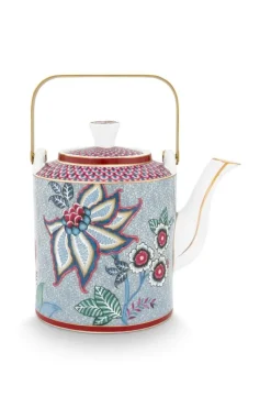 Pip Studio Porzellan Sets|Teekannen|Oriental Flower Festival Teekanne Medium Blau