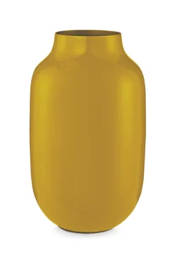 Pip Studio Große Vasen|Ovale Metall Vase 30cm Gelb