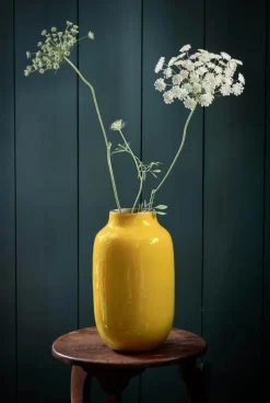 Pip Studio Große Vasen|Ovale Metall Vase 30cm Gelb