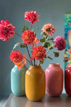 Pip Studio Große Vasen|Ovale Metall Vase 30cm Gelb