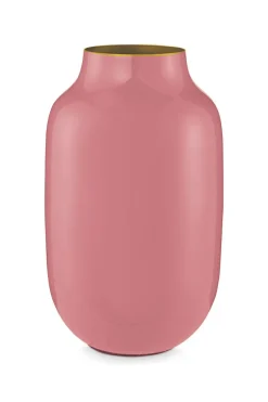 Pip Studio Große Vasen|Ovale Metall Vase Old 30cm Rosa