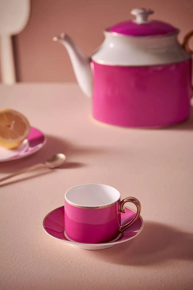 Pip Studio Espresso Tasse|Tasse & Untertasse|Pip Chique Espresso Tasse & Untertasse Rosa