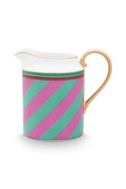 Pip Studio Milchkännchen|Pip Chique Stripes Kanne Klein Rosa/Grün Mehrfarbig