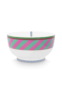 Pip Studio Schalen|Pip Chique Stripes Schale Rosa/Grün 20.5cm Mehrfarbig