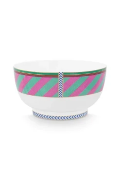 Pip Studio Schalen|Pip Chique Stripes Schale Rosa/Grün 20.5cm Mehrfarbig