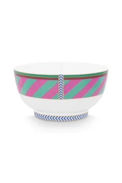 Pip Studio Schalen|Pip Chique Stripes Schale Rosa/Grün 18cm Mehrfarbig