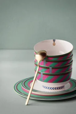 Pip Studio Schalen|Pip Chique Stripes Schale Rosa/Grün 15.5cm
