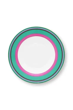 Pip Studio Tiefe Teller|Pip Chique Stripes Tiefer Teller Rosa/Grün 23.5cm Mehrfarbig