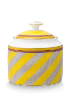 Pip Studio Zuckerdose|Pip Chique Stripes Zuckerdose Gelb