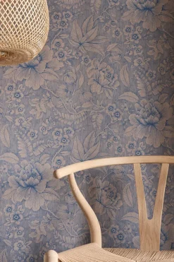 Pip Studio Vliestapete|Casa dei Fiori Vliestapete Khaki/Blau