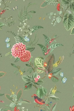 Pip Studio Vliestapete|Floris Vliestapete Grün