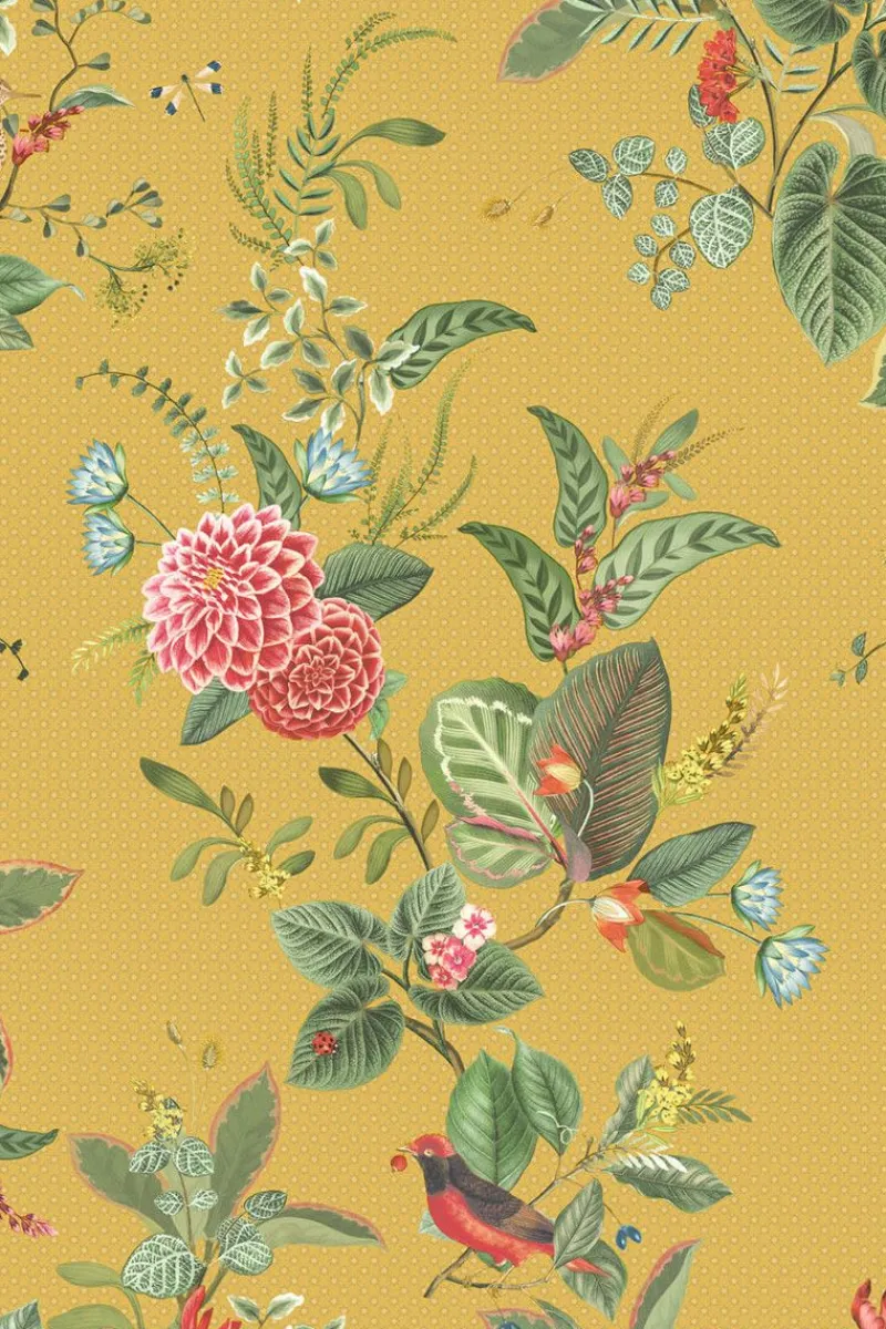Pip Studio Vliestapete|Floris Vliestapete Gelb