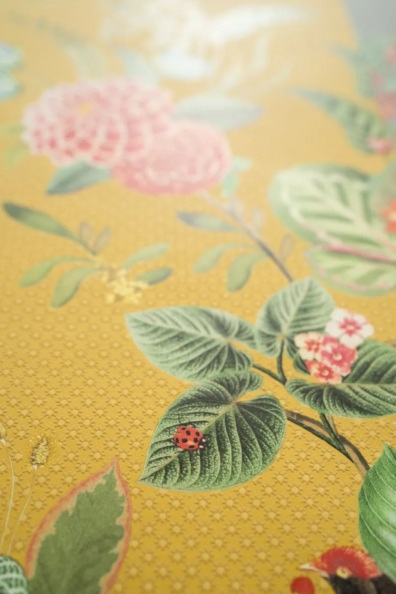Pip Studio Vliestapete|Floris Vliestapete Gelb