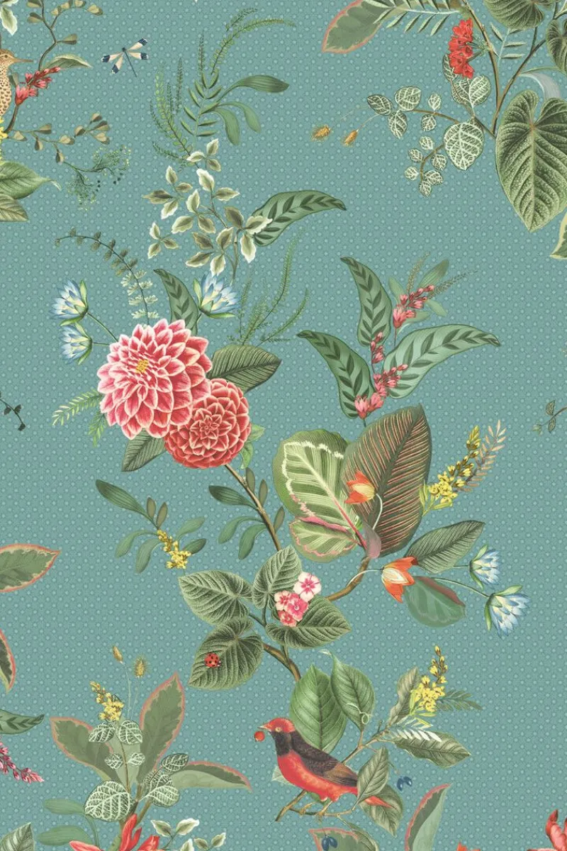 Pip Studio Vliestapete|Floris Vliestapete Petrol