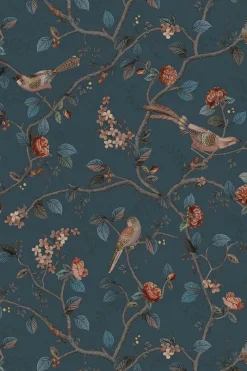 Pip Studio Vliestapete|Good Nightingale Vliestapete Dunkel Blau