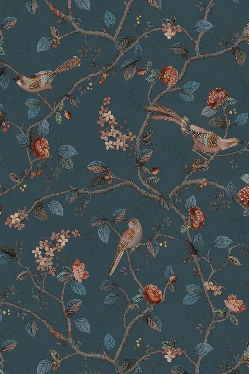 Pip Studio Vliestapete|Good Nightingale Vliestapete Dunkel Blau