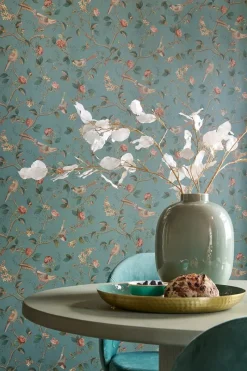 Pip Studio Vliestapete|Good Nightingale Vliestapete Petrol Blau