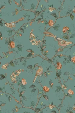 Pip Studio Vliestapete|Good Nightingale Vliestapete Petrol Blau