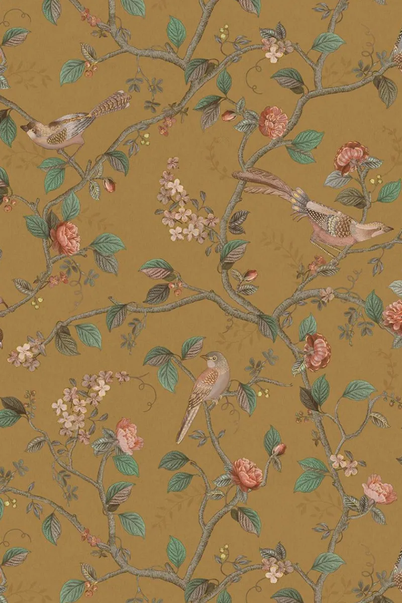 Pip Studio Vliestapete|Good Nightingale Vliestapete Ocker Gelb