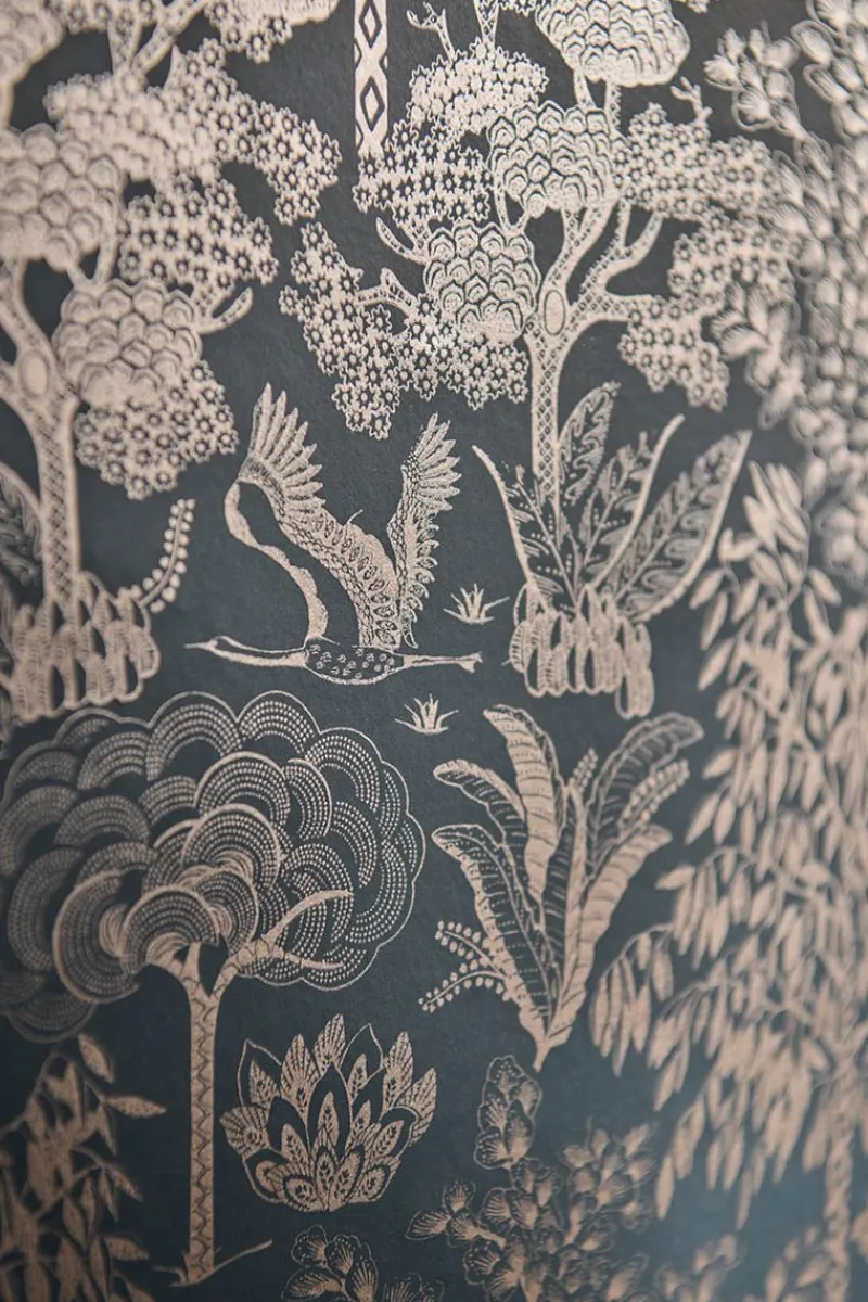 Pip Studio Vliestapete|Origami Tree Vliestapete Dunkel/Roségold Blau