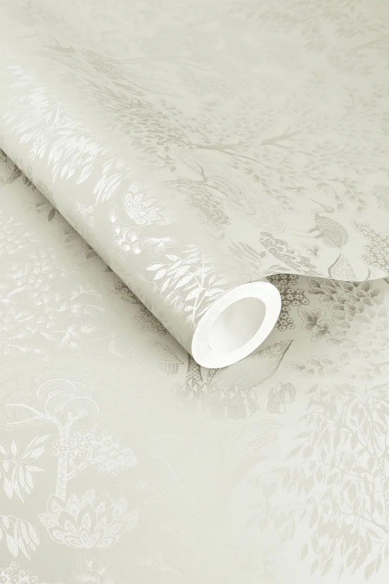 Pip Studio Vliestapete|Origami Tree Vliestapete Gebrochen Weiss/Silber Weiß