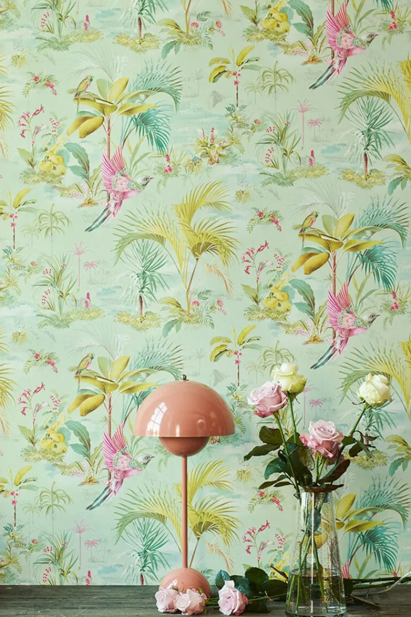 Pip Studio Vliestapete|Palm Scene Vliestapete Grün