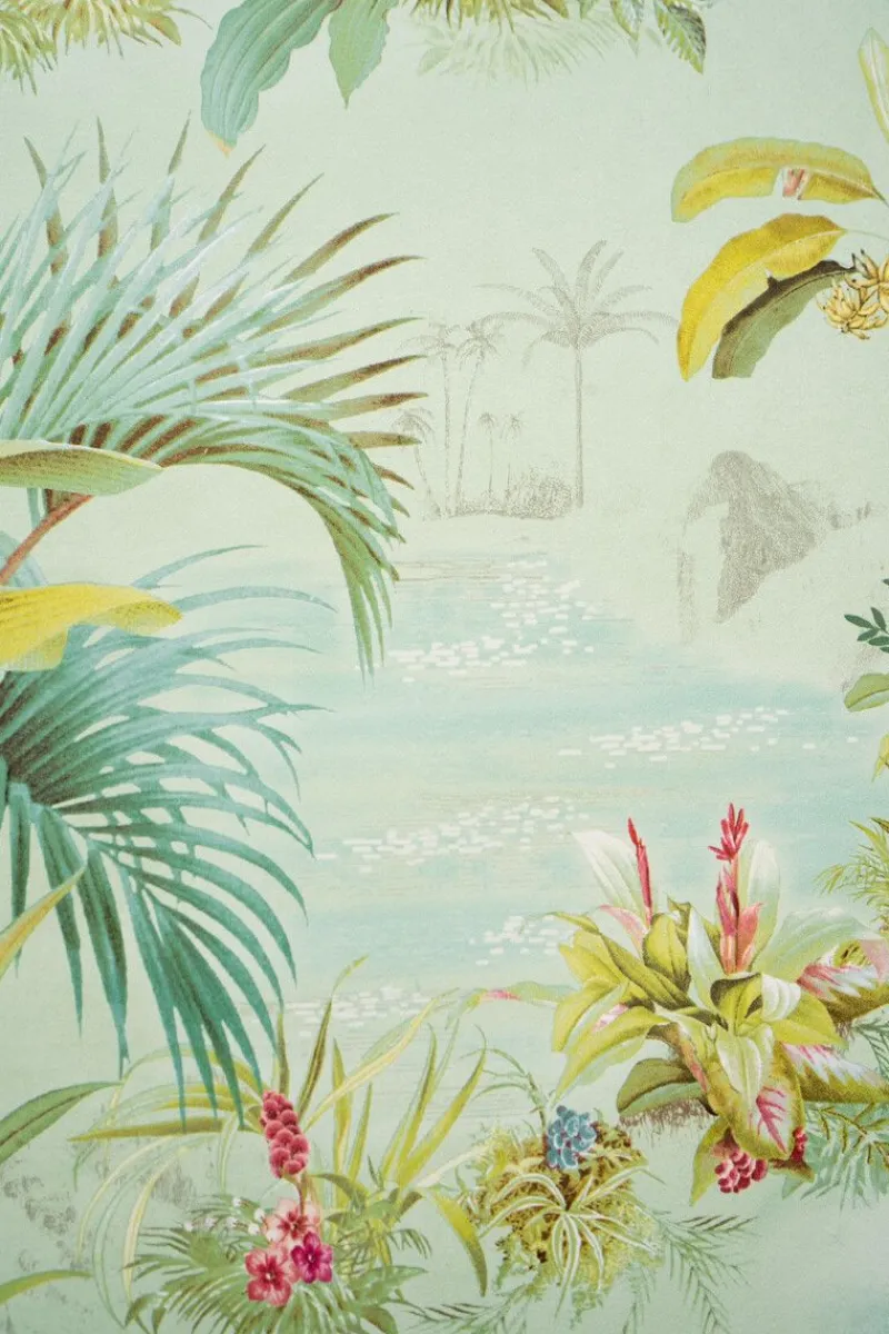 Pip Studio Vliestapete|Palm Scene Vliestapete Grün