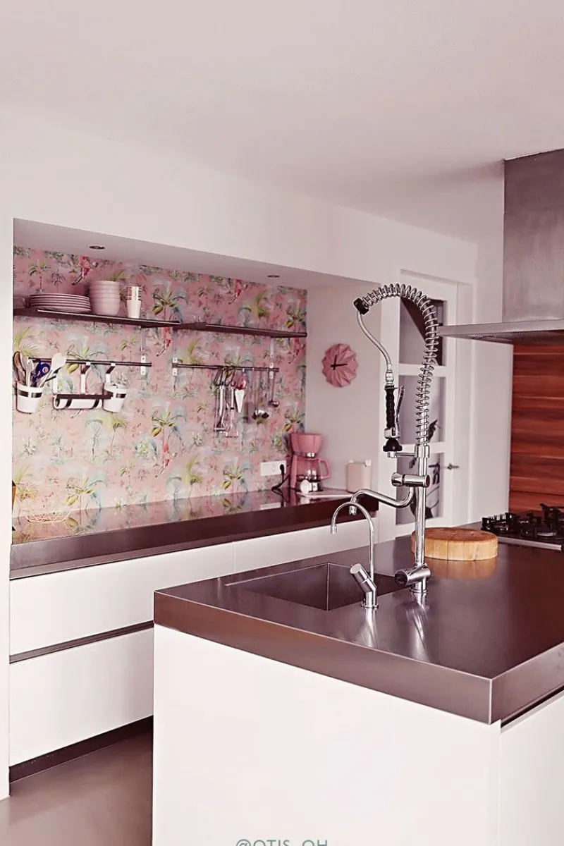 Pip Studio Vliestapete|Palm Scene Vliestapete Rosa